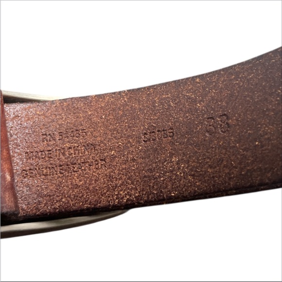 American Eagle Outfitters Y2K Brown genuine Leather buckle Belt men’s size 38 - Picture 3 of 4